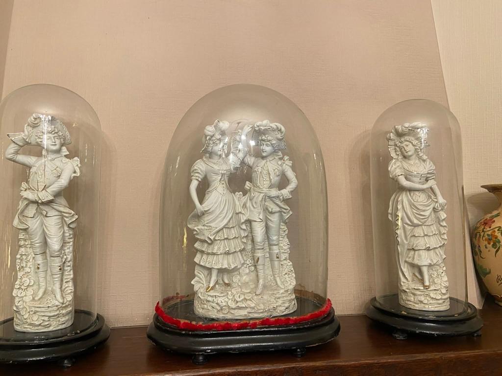 antieke beelden onder stolp, Antiek en Kunst, Ophalen