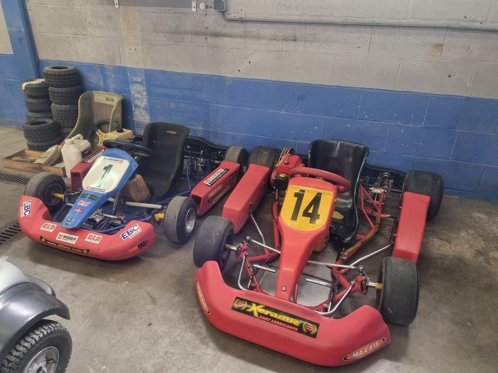 Kart nummer 14 met benzine motor 60cc, Sport en Fitness, Karting, Ophalen, Gebruikt, Kart