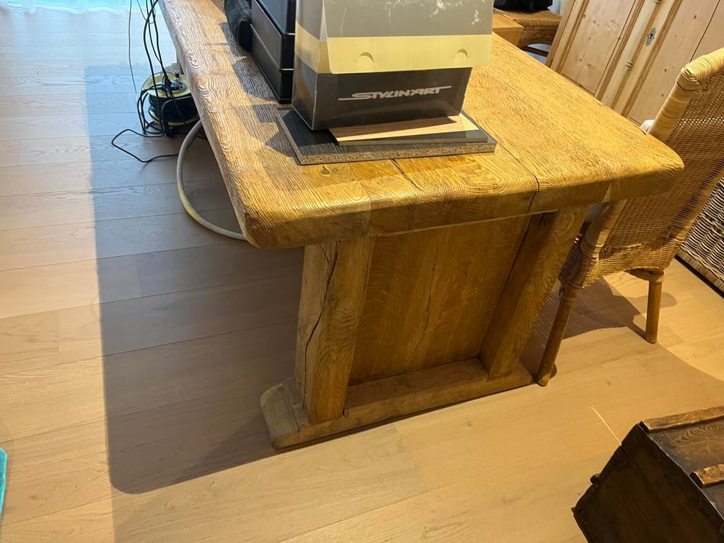 Tafel hout, Huis en Inrichting, Ophalen, Gebruikt, Eikenhout, 200 cm of meer