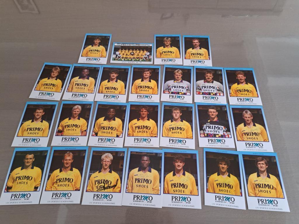 25 fotokaarten STVV  90-91   met handtekening, Envoi, Comme neuf, Cartes de joueur