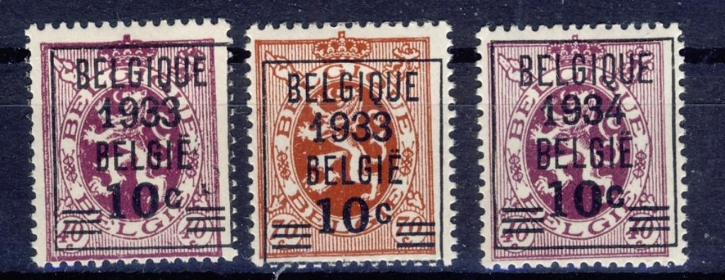 Belg. 1933 - nrs 375A - 376 *, Postzegels en Munten, Postzegels | Europa | België, Verzenden, Spoor van plakker