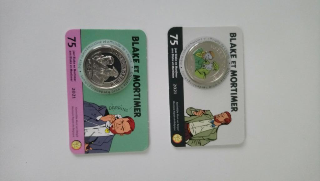 Blake en Mortimer 5 euro 2021 gewoon + gekleurd, Verzamelen, Stripfiguren, Nieuw, Gebruiksvoorwerp, Overige figuren, Ophalen of Verzenden