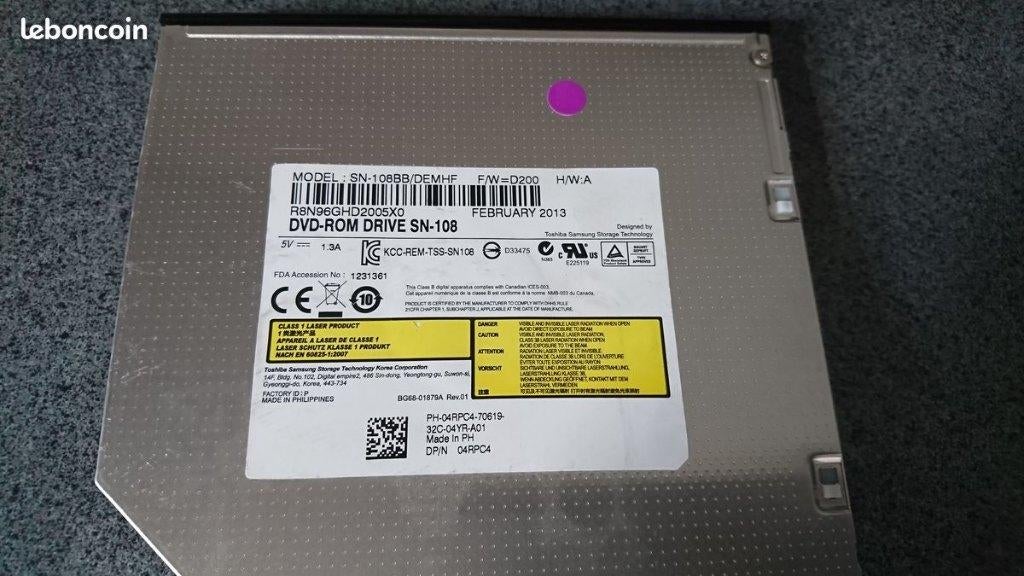 Lecteur DVD toshiba sn-108 pour portable, Informatique & Logiciels, Envoi, Utilisé, Interne, Dvd