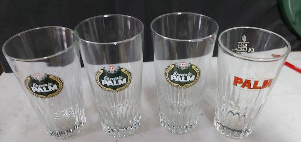 Palm glazen 4 verschillende, Enlèvement ou Envoi, Comme neuf, Palm