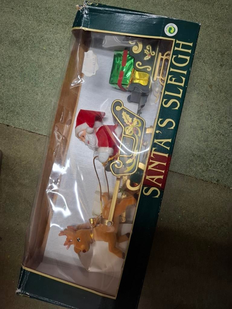 Kerstman met rendieren in slee, Ophalen of Verzenden, Zo goed als nieuw