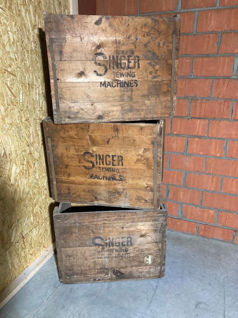 Houten koffer Singer naaimachines, Ophalen, Gebruikt, X, X