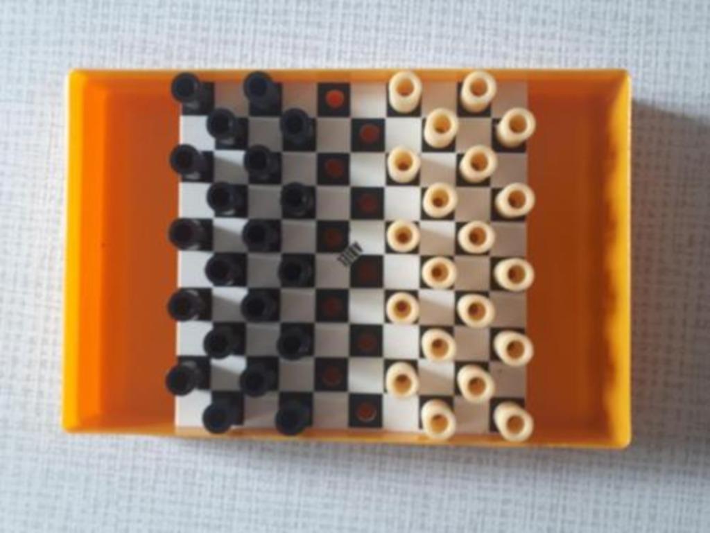 Vintage mini Damspel, Een of twee spelers, Ophalen of Verzenden, Gebruikt, Reisspel