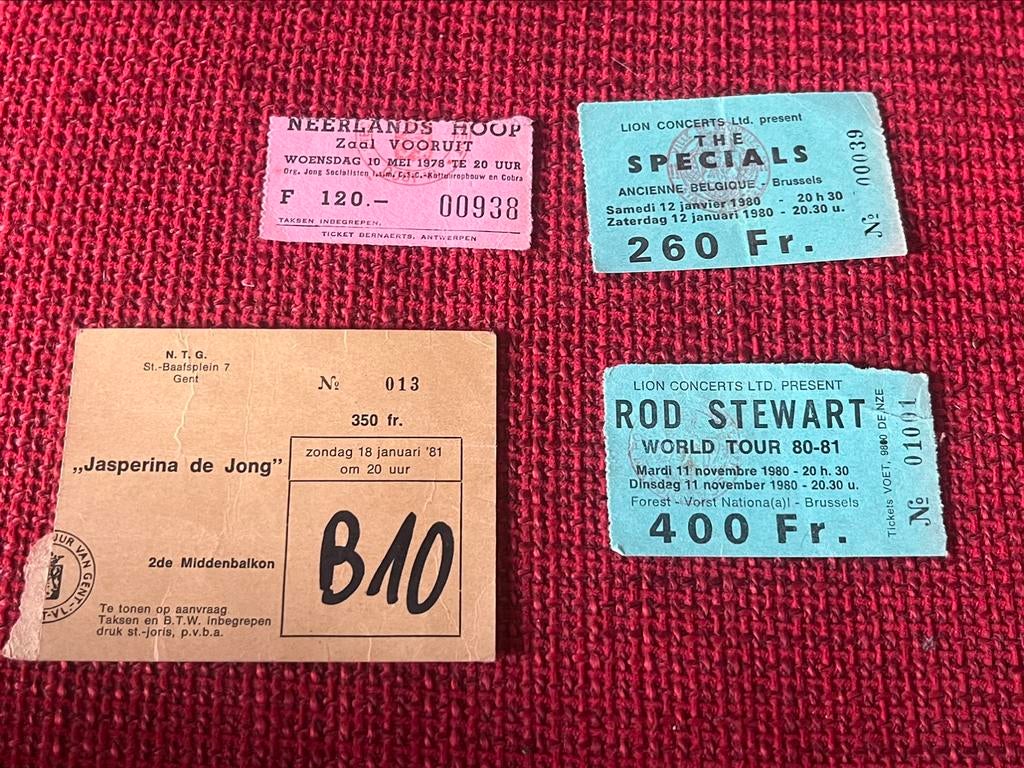 Oude 70’s 80’s concerttickets (zie omschrijving)