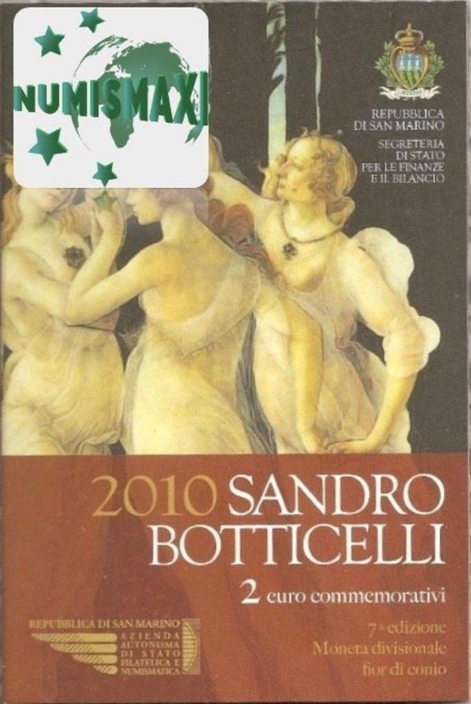 2 euros Saint-Marin 2010 Botticelli, Enlèvement ou Envoi, Saint-Marin, 2 euros