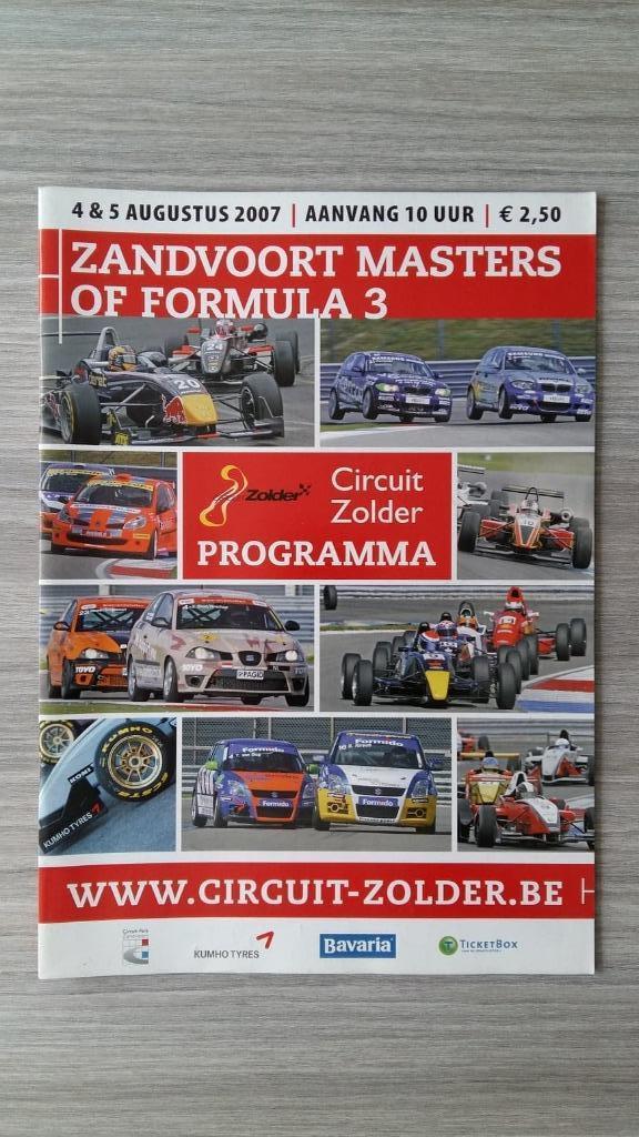 Masters of Formula 3 2007 Circuit Zolder - Official programm, Ophalen of Verzenden, Zo goed als nieuw, Overige merken