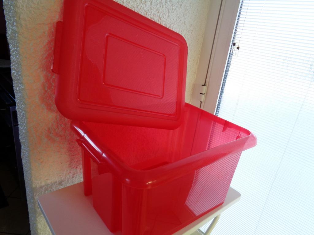 Bac De Rangement rouge avec couvercle 55 L, Enlèvement, Utilisé, Autres matériaux
