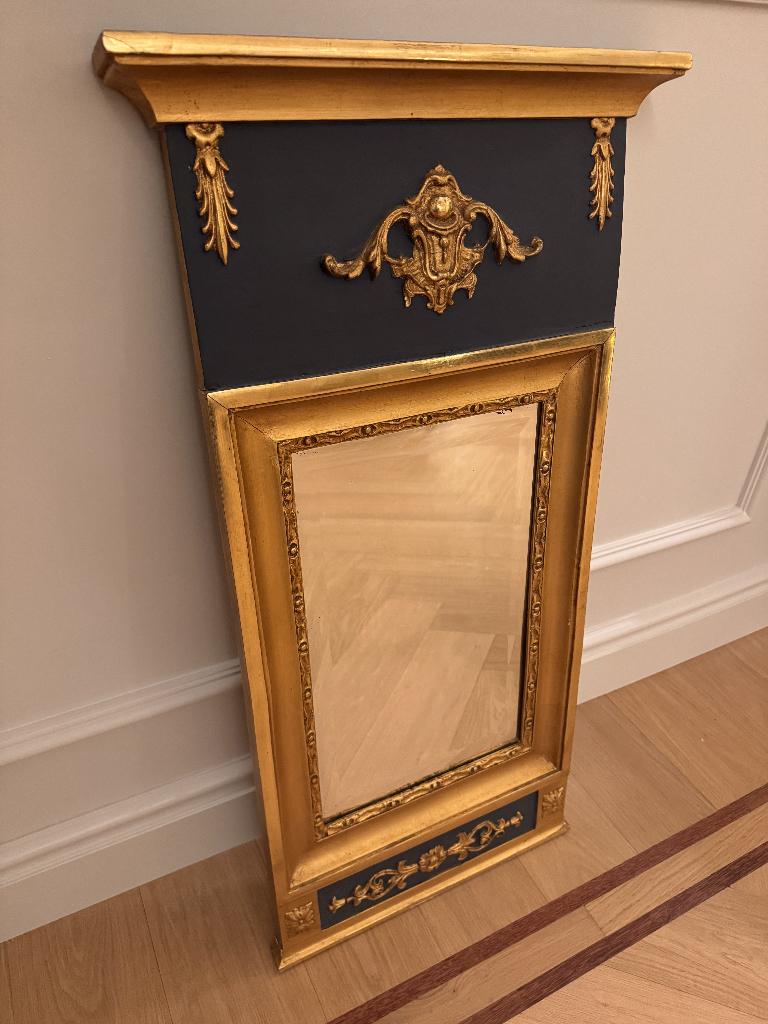 Grand miroir trumeau style Gustavien (Fin XIXe - Début XXe), Antiek en Kunst, Antiek | Spiegels, Minder dan 50 cm, Minder dan 100 cm