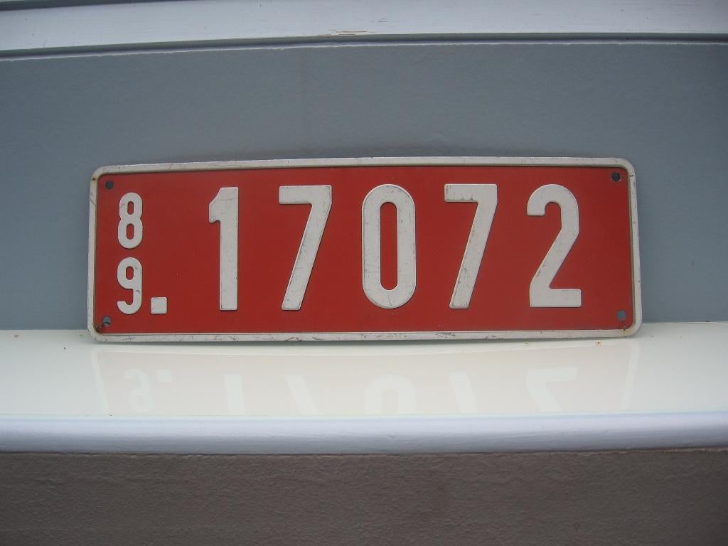Plaque d'immatriculation belge de transit de 1989., Enlèvement ou Envoi