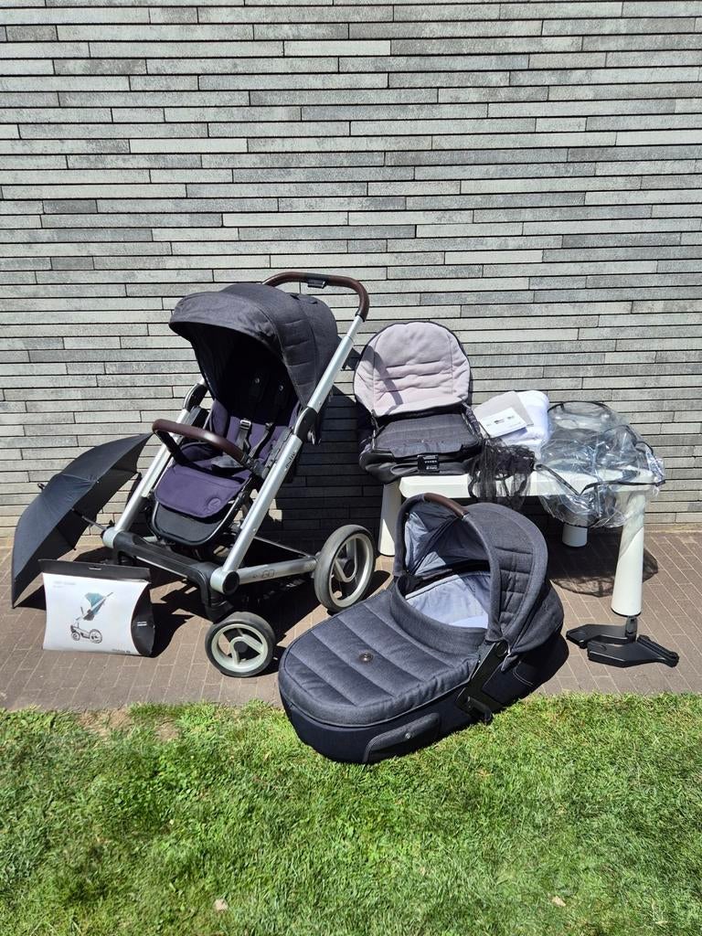 Mutsy Igo combi kinderwagen blauw/grijs, Enlèvement, Mutsy, Tige de poussée réglable