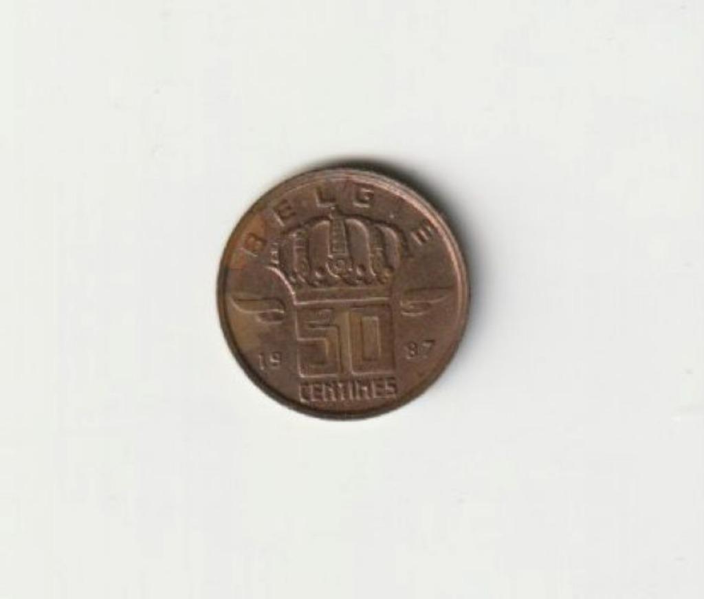 BELGIE BELGIUM BAUDOUIN 50 C 1987 NL, Timbres & Monnaies, Monnaies | Belgique, Enlèvement ou Envoi, Métal, Monnaie en vrac