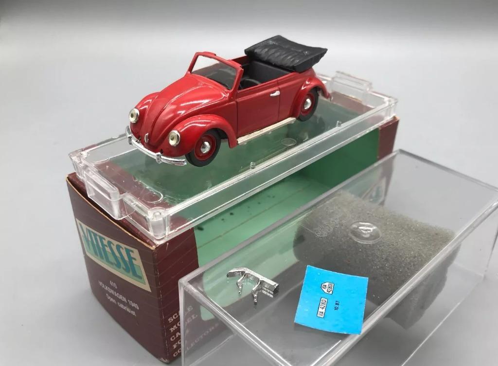 1:43 Vitesse 410 VW Volkswagen Kever Cabriolet rot 1949 rood, Ophalen of Verzenden, Zo goed als nieuw, Auto