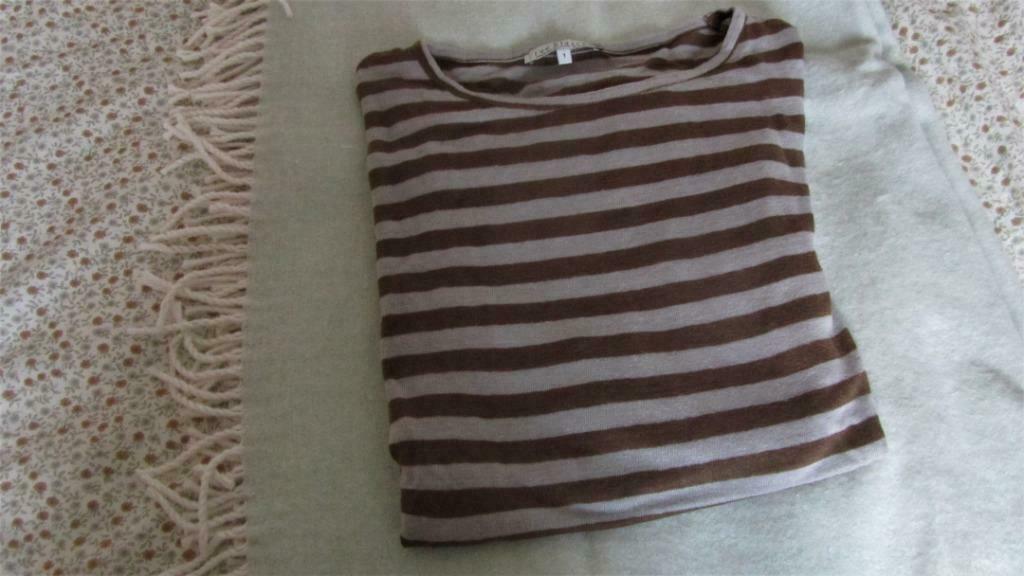rue blance t-shirt lange mouw linnen  maat 1, Kleding | Dames, Maat 38/40 (M), Rue Blanche, Bruin, Ophalen of Verzenden