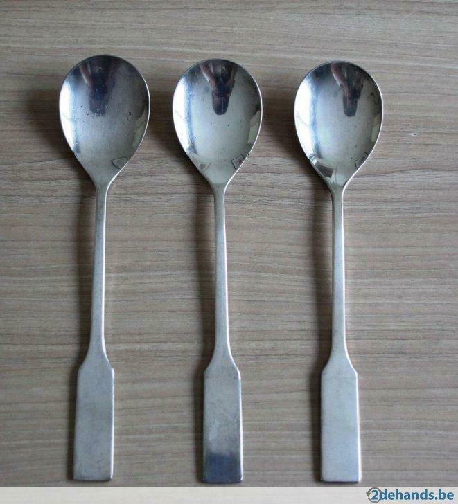 Vintage MK Zn 4 verzilverde lepels (3), Ophalen of Verzenden