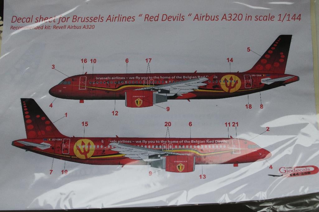 decals Airbus A320 Brussels Airlines, Enlèvement ou Envoi, Neuf, 1:72 à 1:144, Avion