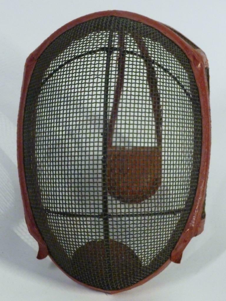 Masque d'escrime en simili cuir rouge dames, Enlèvement ou Envoi