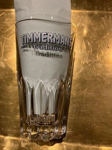 GLAS GEUZE KRIEK TIMMERMANS 25 CL H : 15 CM, Collections, Verres & Petits Verres, Comme neuf, Verre à bière, Enlèvement ou Envoi