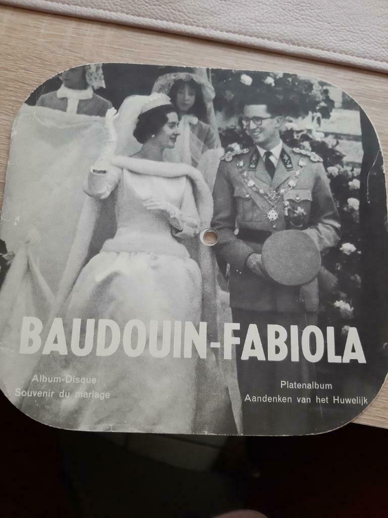 Muziekplaatje+album Huwelijk Koning Boudewijn, Ophalen, Gebruikt, Kaart, Foto of Prent