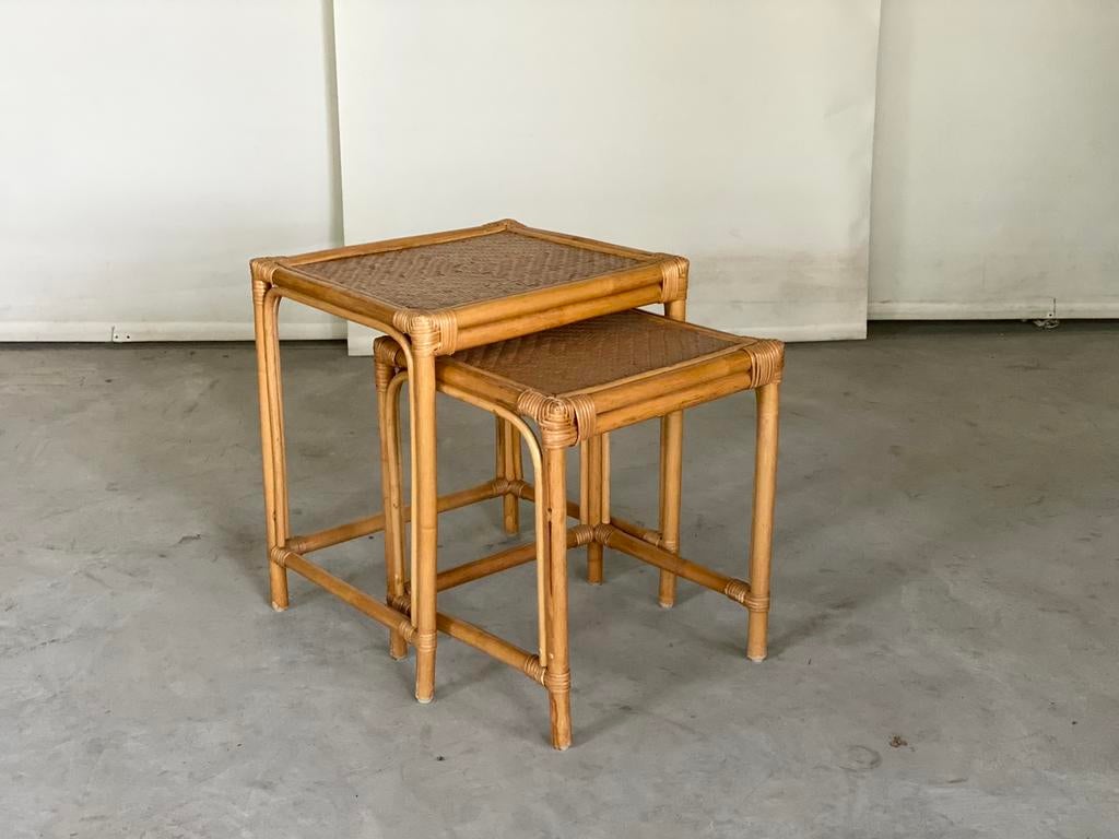 Rotan Sidetable’s, Huis en Inrichting, Tafels | Bijzettafels, Rond, Ophalen