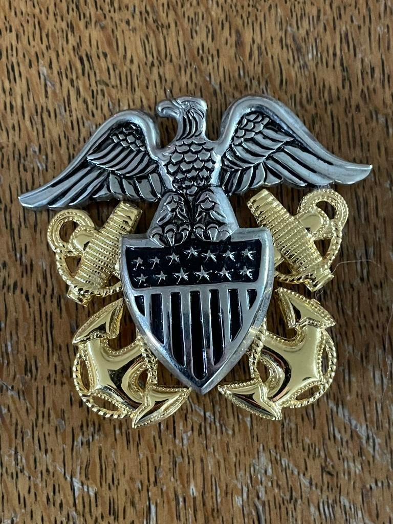 Insigne de casquette d'officier de la marine américaine, Collections, Envoi, Marine, Emblème ou Badge