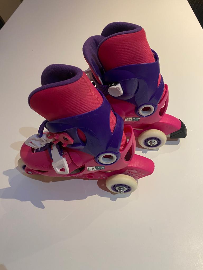 Fuschia rolschaatsen Play 3, Ophalen of Verzenden, Gebruikt, Kinderen