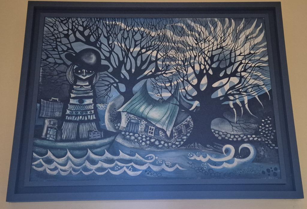 Peinture folklorique des années 70 - joliment encadrée, Enlèvement
