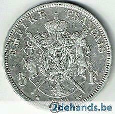 Zilveren 5 francs munt Frankrijk Napoleon III 1868, Postzegels en Munten, Verzenden, Frankrijk, Zilver