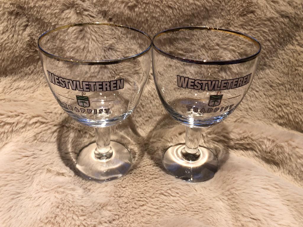 2 proefglazen  15 cl Westvleteren Trappist - Ritzenhof, Ophalen of Verzenden, Zo goed als nieuw, Glas of Glazen, Overige merken