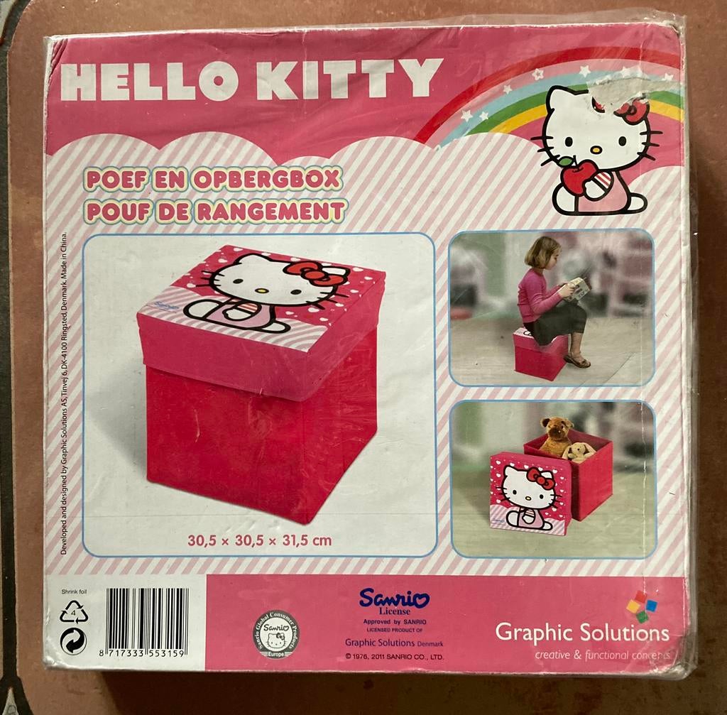 Nieuwe Hello Kitty zit/poef 30,5/30,5/31,5 cm, Ophalen of Verzenden, Nieuw