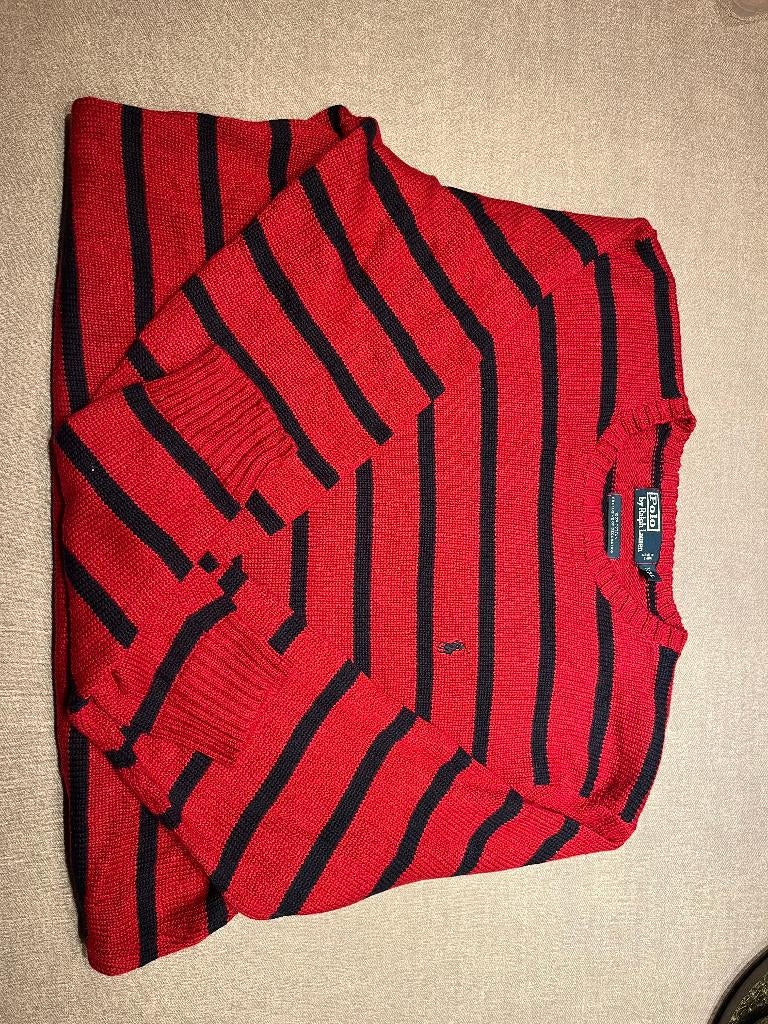Rode gestreepte Polo Ralph Lauren trui XXL, Blauw, Ralph Lauren, Overige maten, Ophalen of Verzenden
