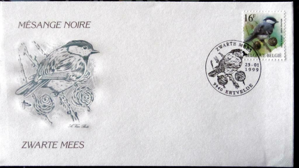 FIRST DAY COVER- VOGELS VAN BUZIN- DE ZWARTE MEES, Ophalen of Verzenden, Gestempeld, Dier of Natuur