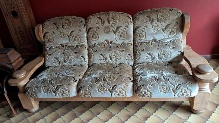 Salon en chene et tissus, Maison & Meubles, Fauteuils, Enlèvement, Tissus