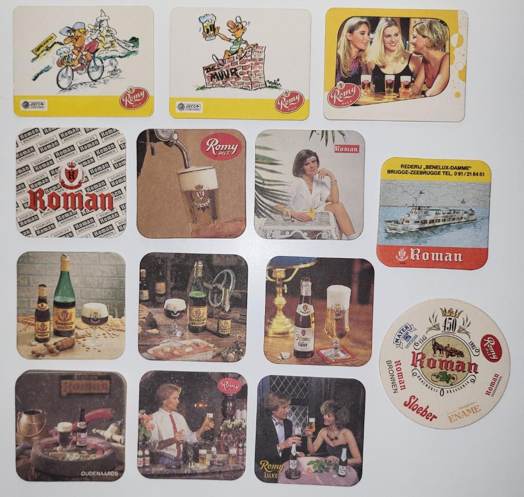 bierviltje brouwerij Roman oudenaards Romy pils bierkaartjes, Collections, Marques de bière, Comme neuf, Sous-bock, Autres marques