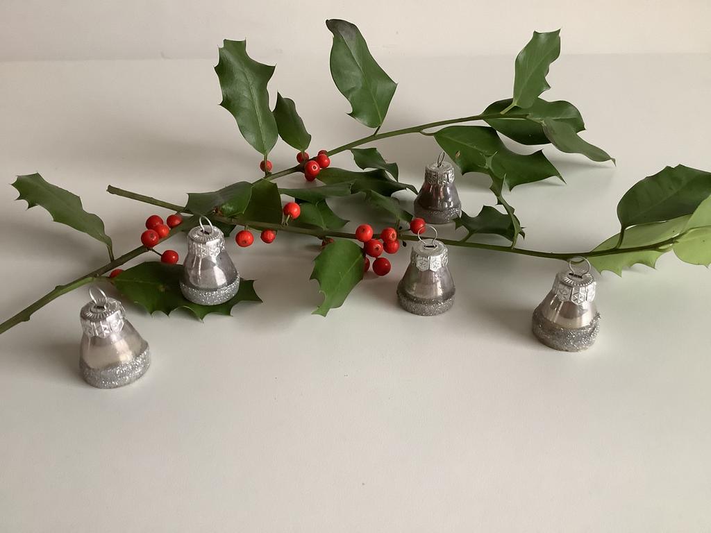 5 cloches de Noël vintage en argent, Divers, Enlèvement ou Envoi, Comme neuf