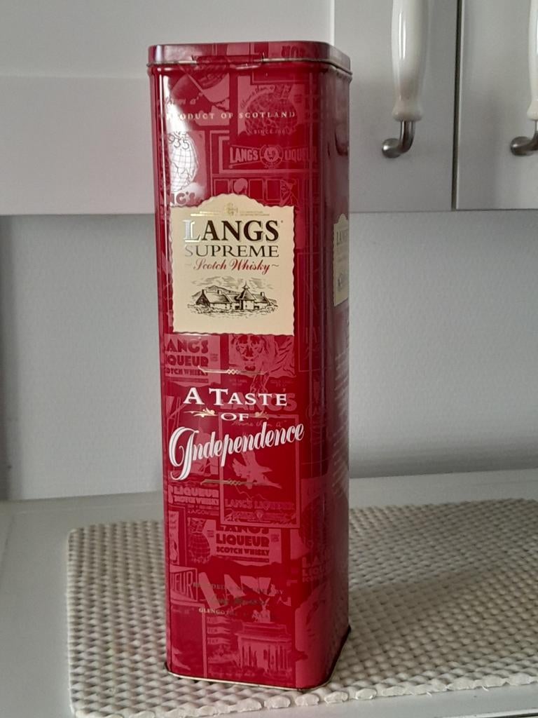 Scotch Whisky Langs Supreme Product of Scotland Box, Verzamelen, Ophalen of Verzenden