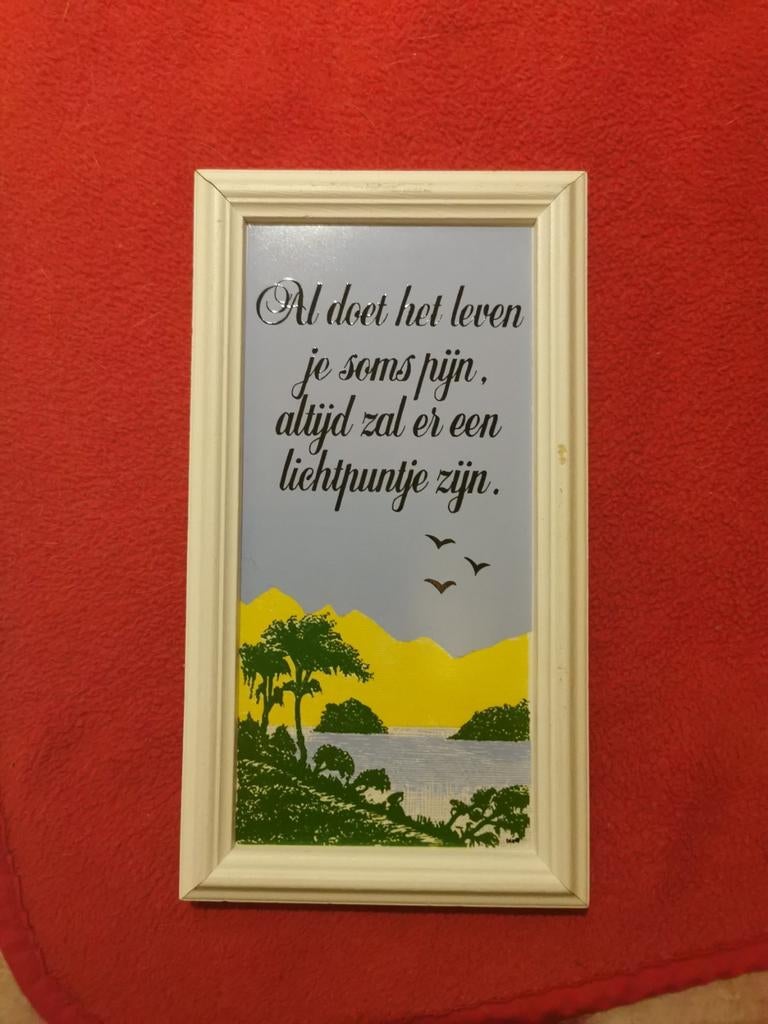 Mooie spreuk op tegel, Ophalen of Verzenden, Zo goed als nieuw