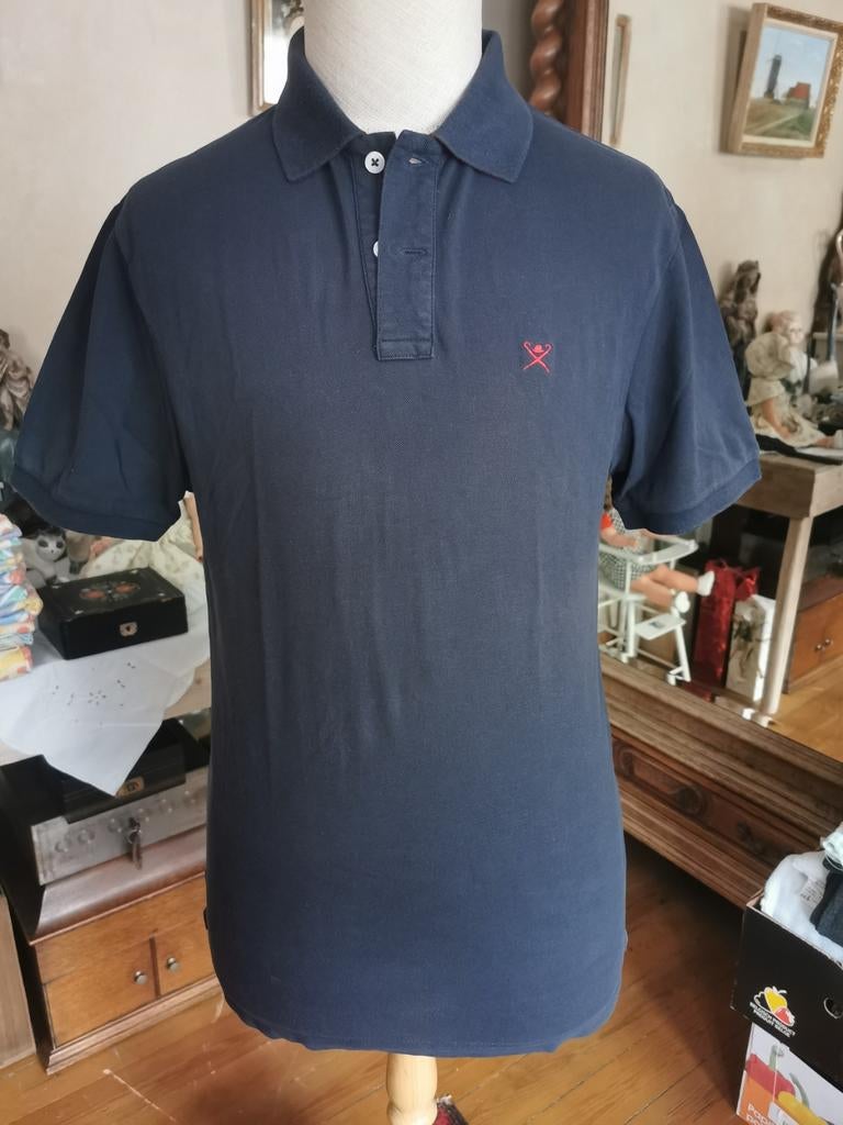 Mooie donker blauwe heren polo van Hackett London, Ophalen of Verzenden, Maat 48/50 (M)