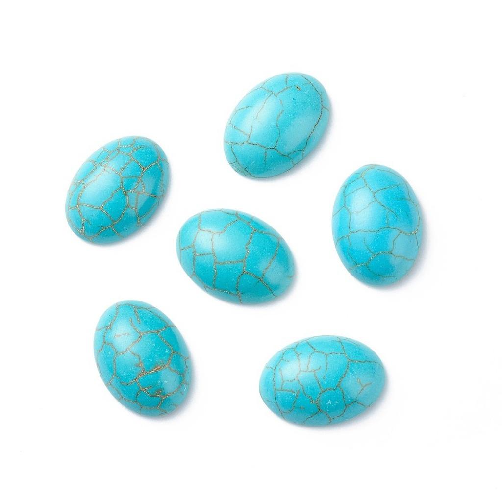 Set van 6 cabochons van turquoise natuursteen 18x13 cm., Hobby en Vrije tijd, Kralen en Sieraden maken, Verzenden, Nieuw, Overige typen