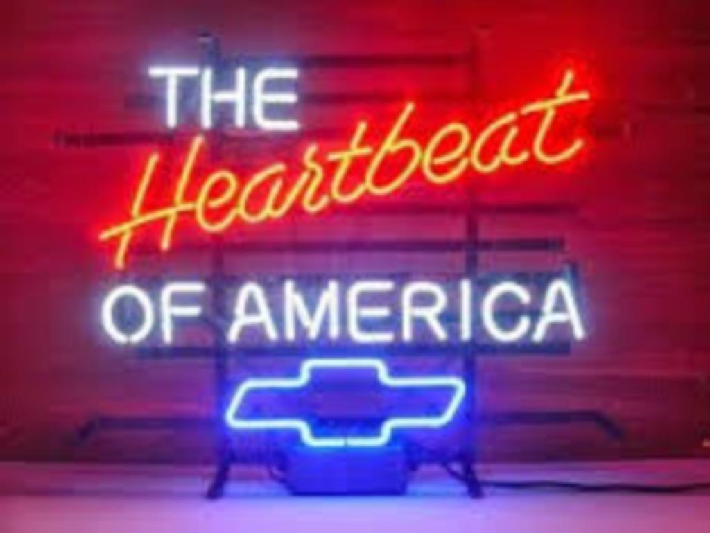 Chevrolet the heartbeat of america neon en veel andere neons, Verzamelen, Merken en Reclamevoorwerpen, Nieuw, Lichtbak of (neon) lamp