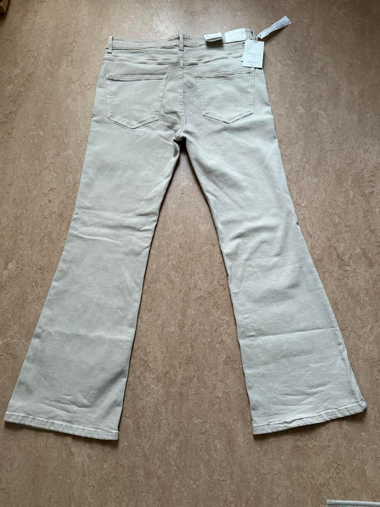 Broek Cortefiel, Ophalen, Beige, Maat 42/44 (L), Nieuw