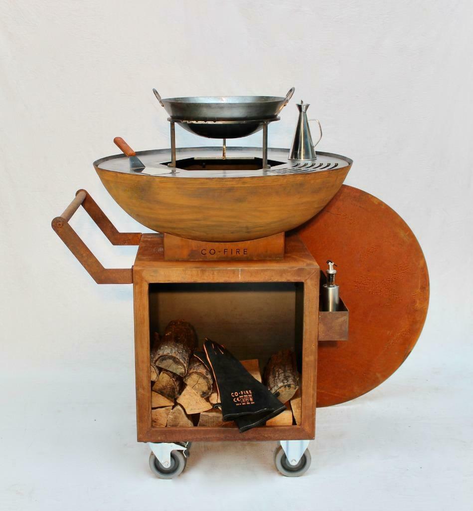 Brasero Corten, plat de feu, GrillRing, placha, BBQ, corten, Enlèvement ou Envoi, Neuf, Barbecook, Avec accessoires