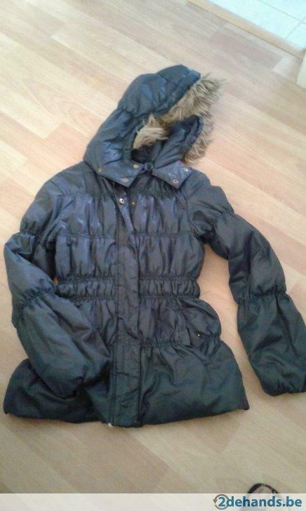Donkerblauwe winterjas voor meisje maatje 116, Ophalen of Verzenden, Gebruikt, Jas