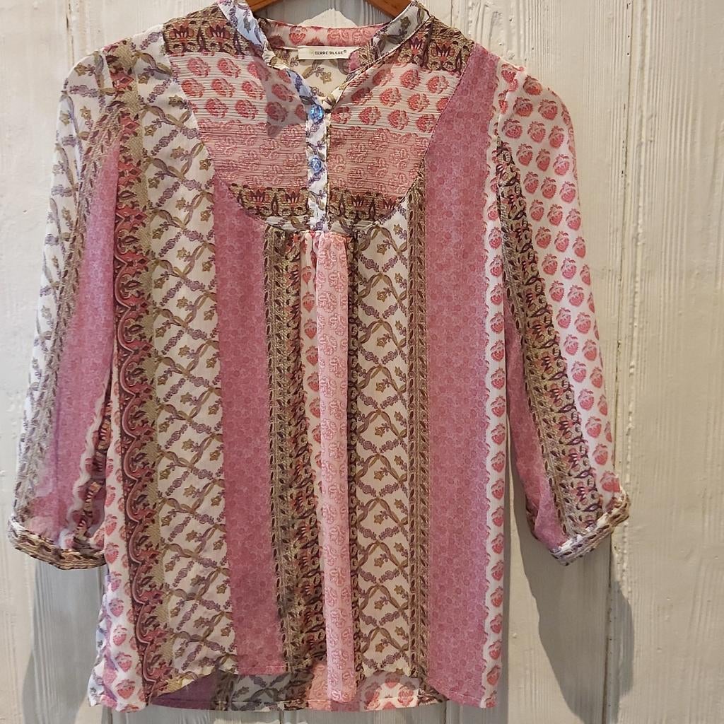 Terre Bleue blouse; maat S/M, Terre bleue, Ophalen of Verzenden, Zo goed als nieuw, Maat 36 (S)