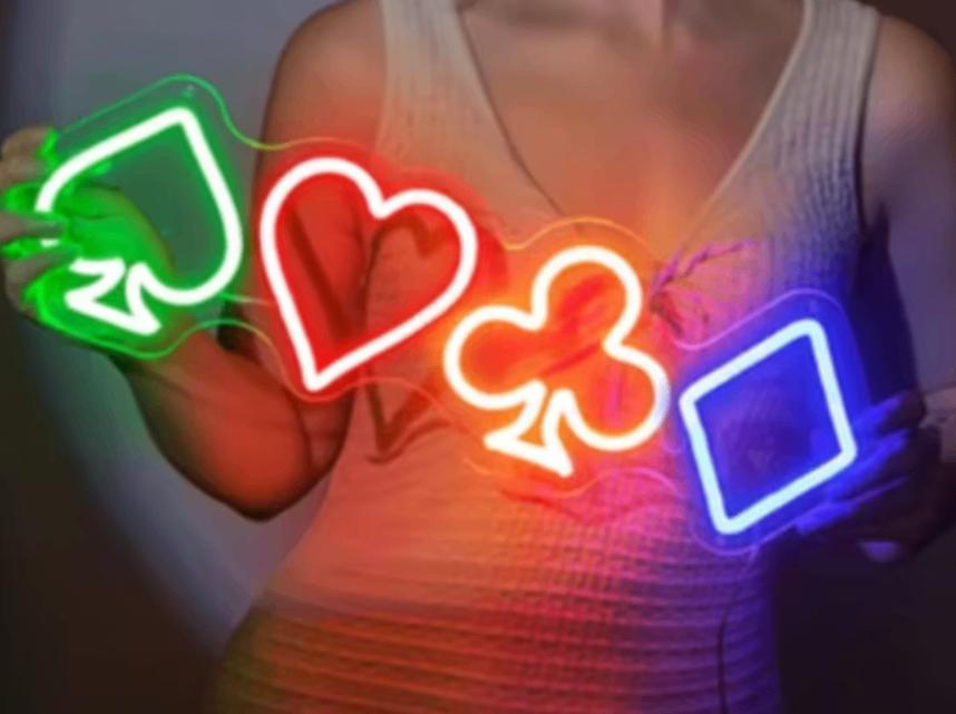 LED lamp neon stijl Poker Kaarten (40x12cm), Verzamelen, Ophalen of Verzenden, Nieuw