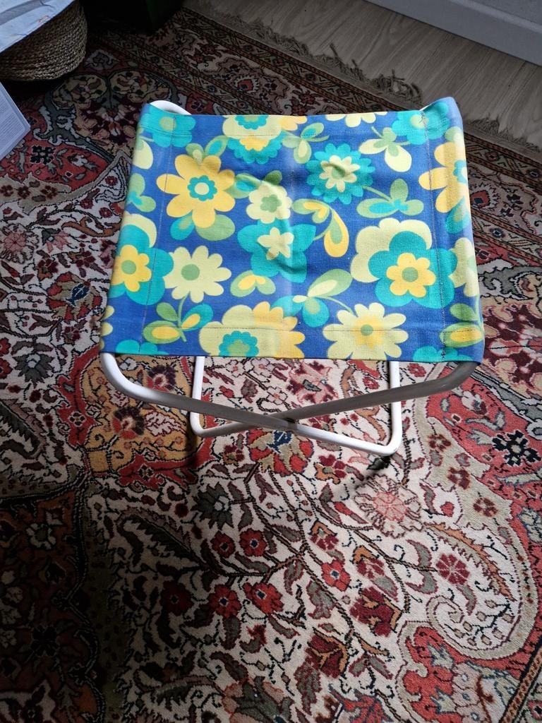 Vintage opvouwbaar krukje, Huis en Inrichting, Woonaccessoires | Kussens, Ophalen of Verzenden, Gebruikt