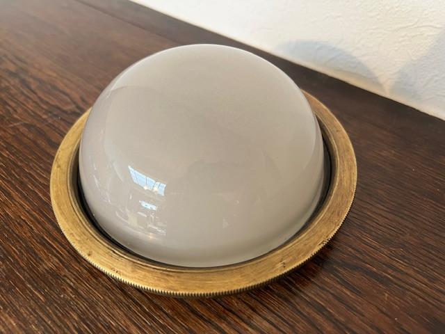 Oude koperen scheepslamp plafond- of wandmontage, Ophalen